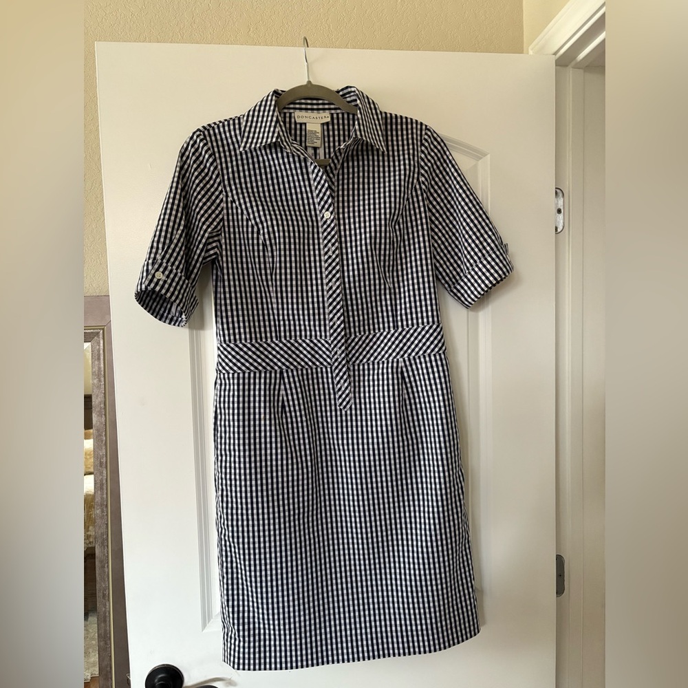 Doncaster Navy & White Gingham Dress